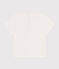 Kurzärmeliges Baby-T-Shirt aus einfarbiger Baumwolle weiss MARSHMALLOW/weiss MULTICO