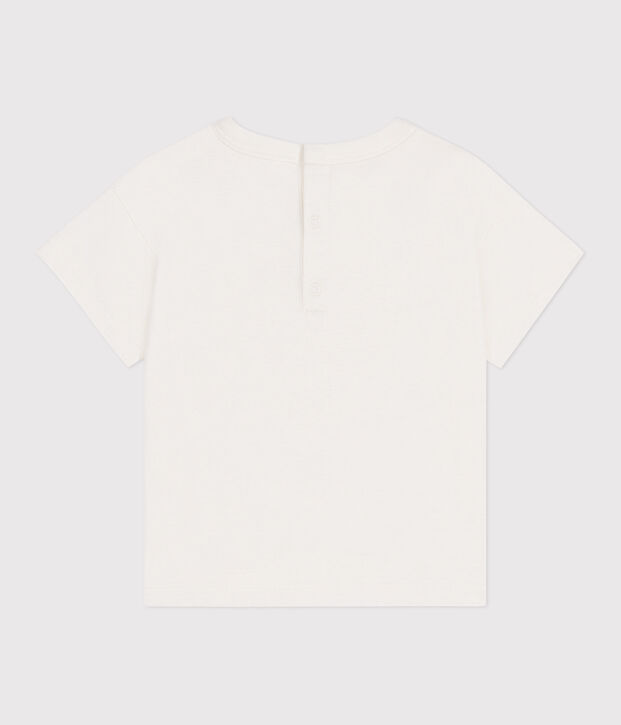 Kurz&auml;rmeliges Baby-T-Shirt aus einfarbiger Baumwolle weiss/vielfarbig