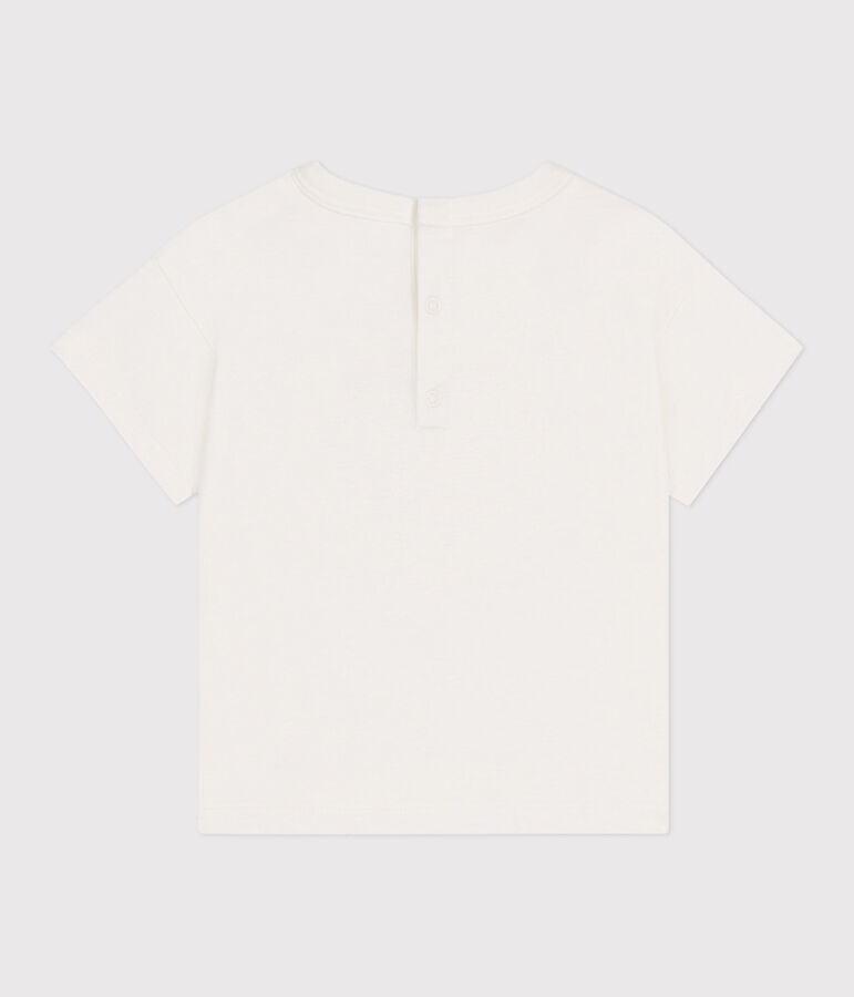 Kurz&auml;rmeliges Baby-T-Shirt aus einfarbiger Baumwolle weiss/vielfarbig