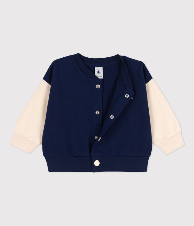 Baby-Teddy aus Molton blau/naturfarben
