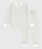 Kinderpyjama aus Molton mit Blumenmotiv für Mädchen weiss MARSHMALLOW/weiss MULTICO