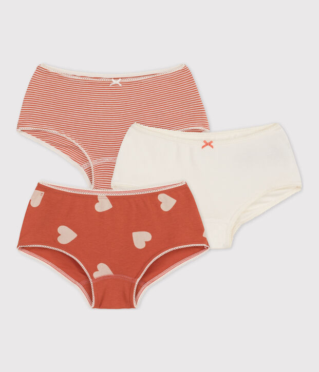 3er-Set Shortys aus Baumwolle mit Herzmotiv f&uuml;r M&auml;dchen vielfarbig