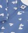 Strampler aus Molton mit Herzmotiven blau/weiss