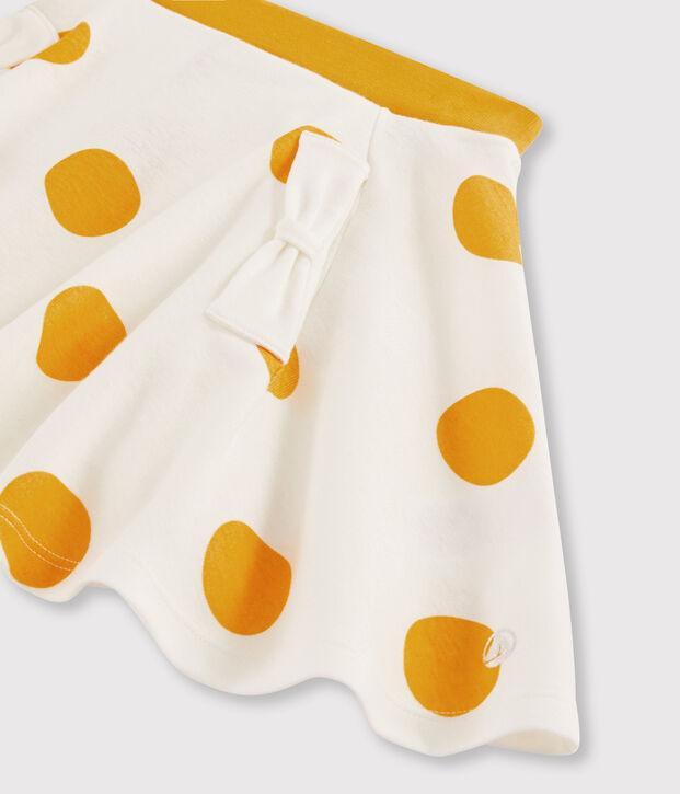 Kinderrock aus Trikotgewebe f&uuml;r M&auml;dchen weiss/gelb