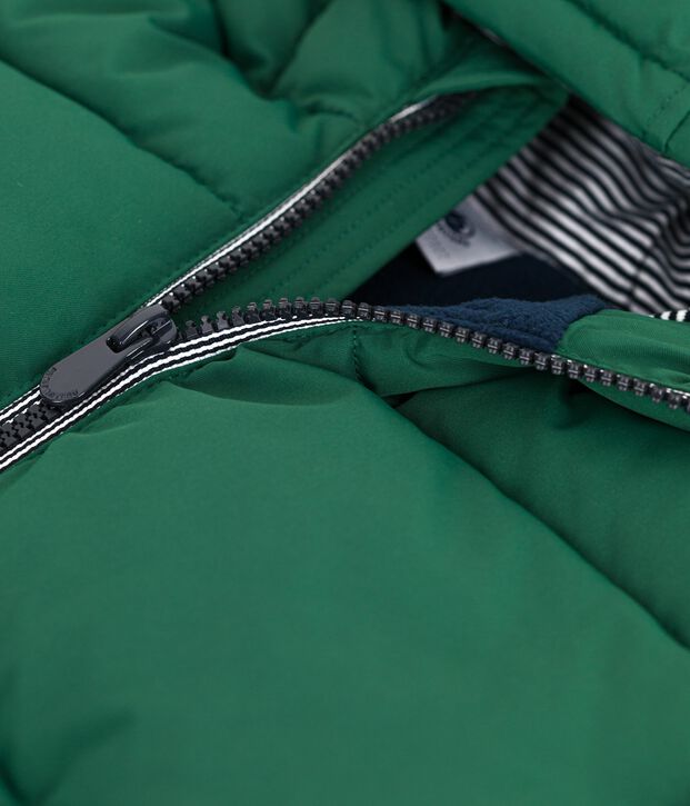 Einfarbige Kinder-Winterjacke gr&uuml;n