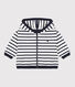 Baby-Kapuzensweatshirt aus dickem Jersey mit Marinestreifen