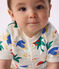 Baby-Kurzoverall aus bedruckter Baumwolle naturfarben/vielfarbig