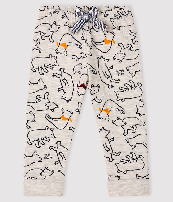 Baby-Hose aus Doppeljersey für Jungen grau BELUGA/weiss MULTICO