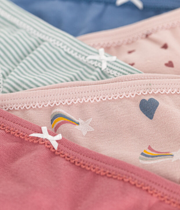 5er-Set Kinder-Slips aus Baumwolle mit Herzmotiv vielfarbig