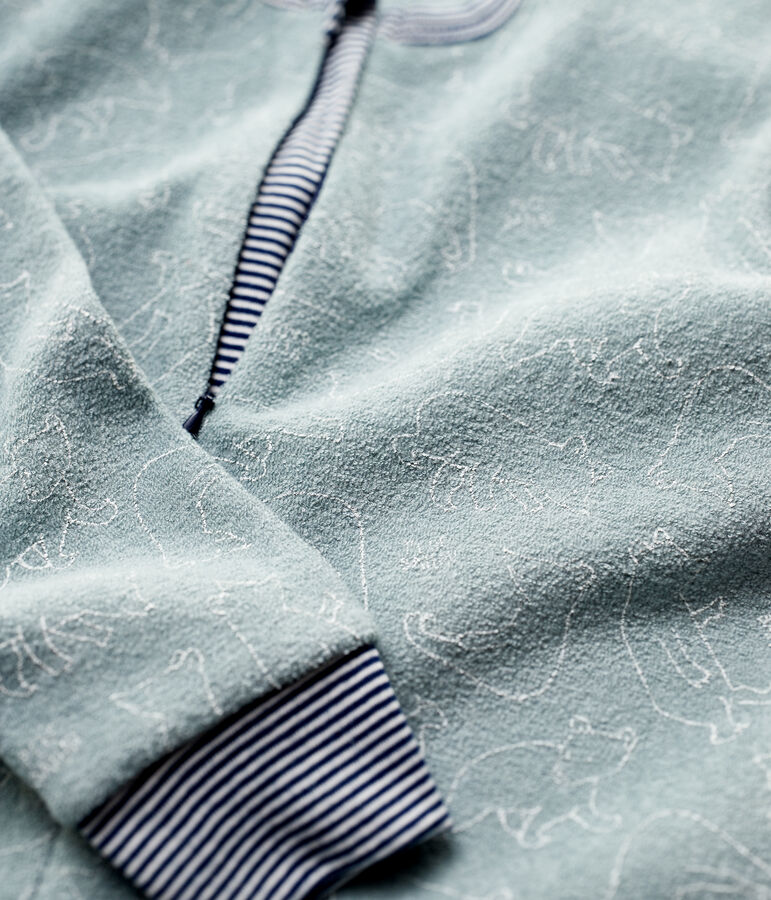 Overall aus Frottee mit B&auml;ren-Motiv grau/weiss