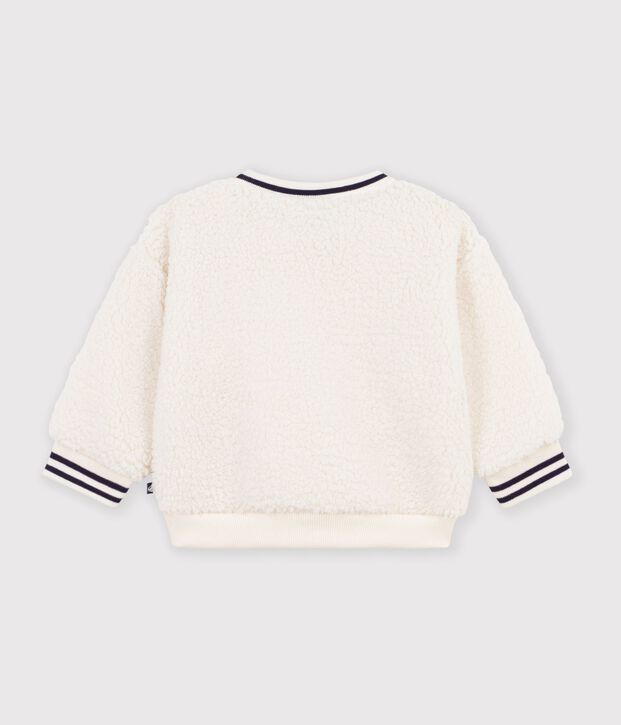 Baby-Sweatshirt aus einfarbigem Sherpa MILK