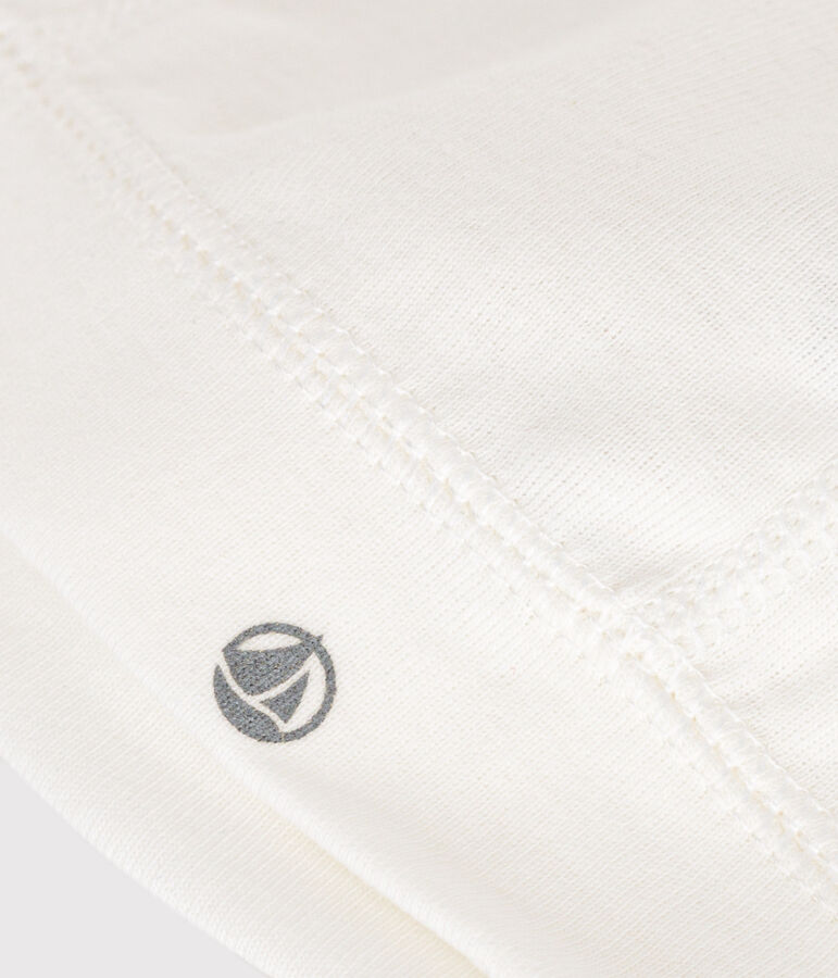 Neugeborenen-M&uuml;tzchen aus Rippstrick weiss