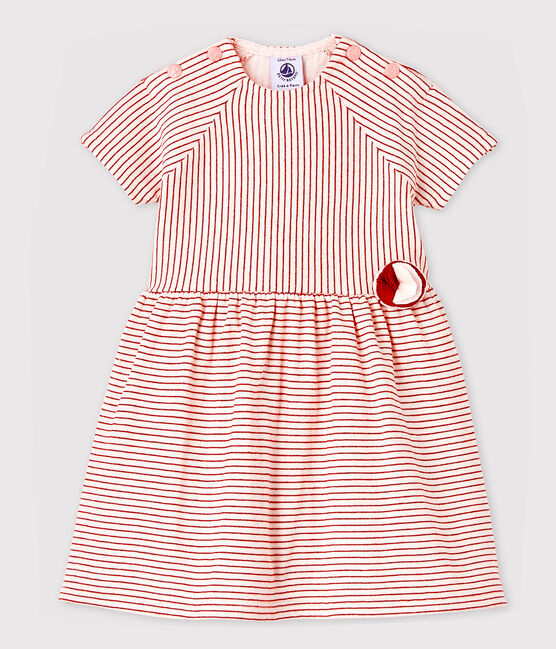 Kurzärmeliges Baby-Kleid für Mädchen rosa FLEUR/rosa COPPER