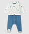 Baby-Zweiteiler aus Velours mit blauen Sternen gelb TEMPETE/weiss MULTICO