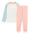 Rippstrick-Pyjama für kleine Jungen weiss MARSHMALLOW/weiss MULTICO