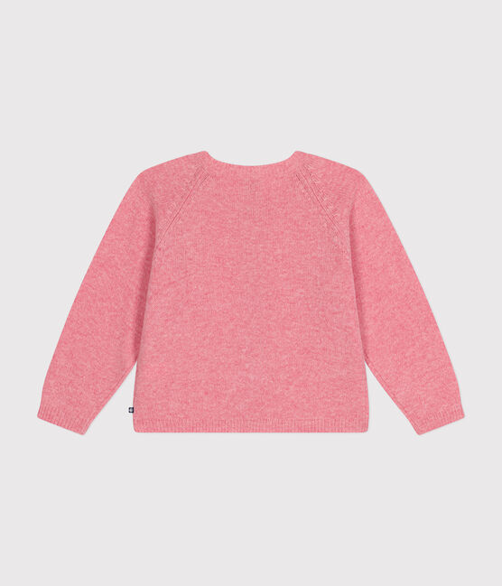 Kinder-Cardigan aus Strick mit Wollanteil für Mädchen rosa ROSELINE CHINE