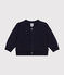 Baby-Teddyjacke aus gestepptem Doppeljersey blau SMOKING