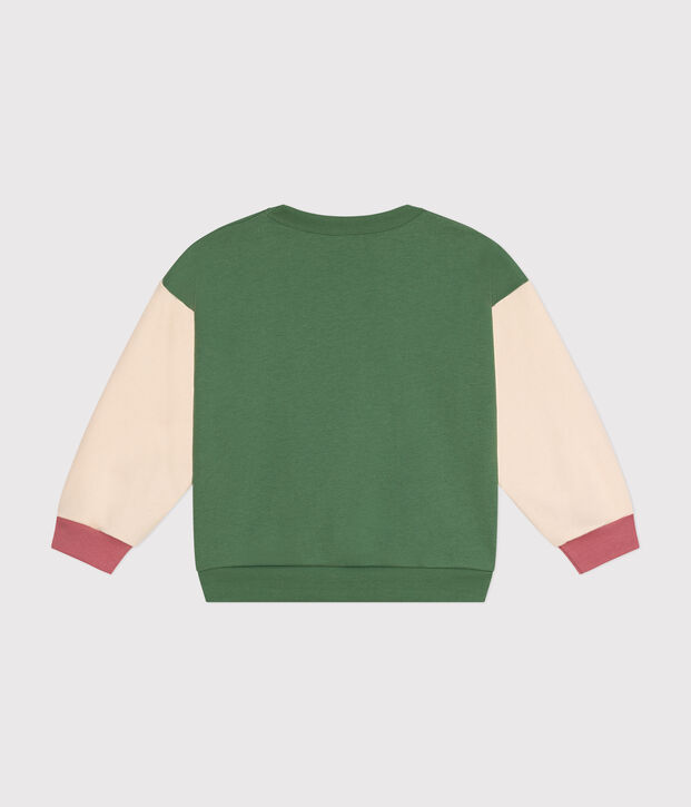 Kinder-Sweatshirt aus Molton f&uuml;r M&auml;dchen gr&uuml;n/vielfarbig