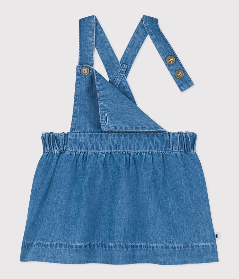 &Auml;rmelloses Babykleid aus leichtem Denim blau