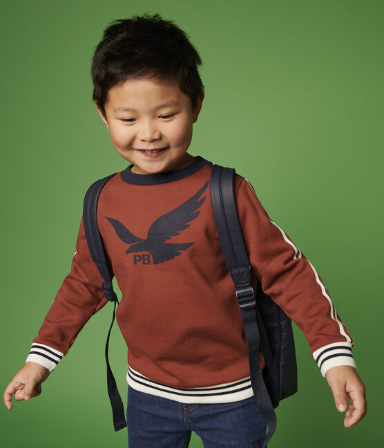 Kinder-Sweatshirt aus Molton für Jungen orange MADRAS