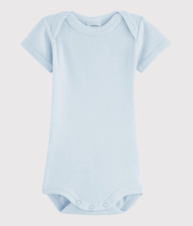 Kurz&auml;rmeliger Baby-Body Jungen blau