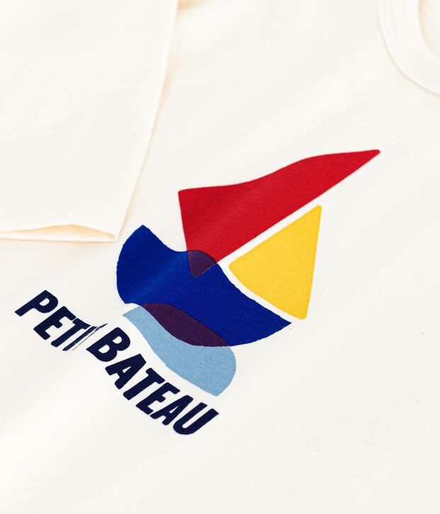 Lang&auml;rmeliges Kinder-T-Shirt aus bedruckter Baumwolle MILK