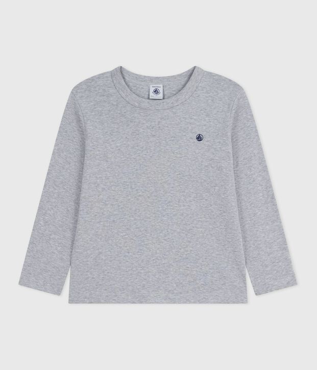 Lang&auml;rmeliges Kinder-T-Shirt aus einfarbiger Baumwolle FUMEE CHINE