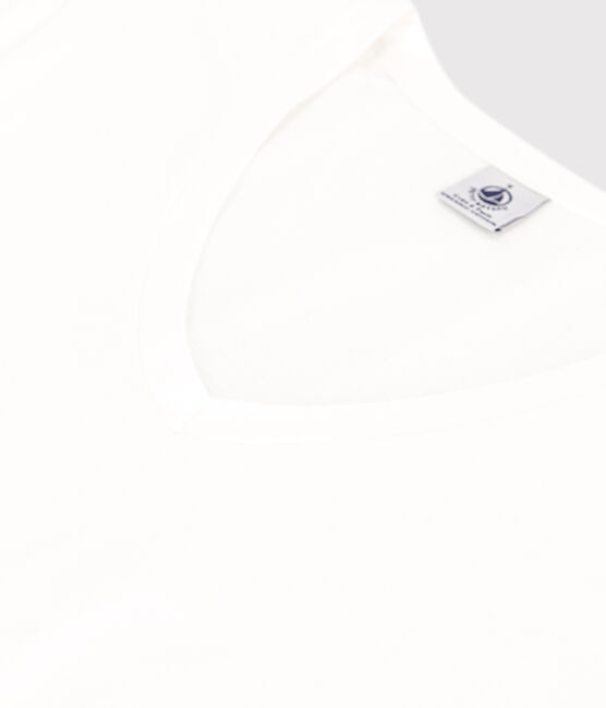 T-Shirt LE DROIT aus Baumwolle mit V-Ausschnitt für Damen weiss ECUME
