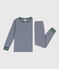 Kinderpyjama aus Doppeljersey mit Ringelstreifen blau MEDIEVAL/ MONTELIMAR