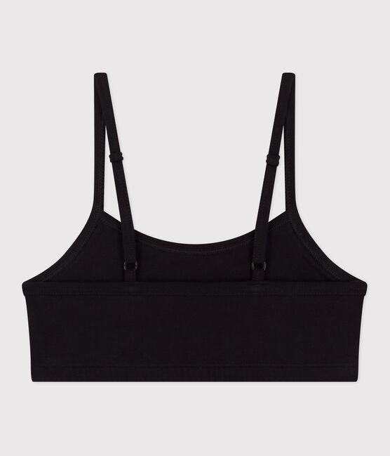 Unifarbenes Damen-Bustier aus Baumwolle und Elastan schwarz BLACK