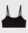 Unifarbenes Damen-Bustier aus Baumwolle und Elastan schwarz BLACK