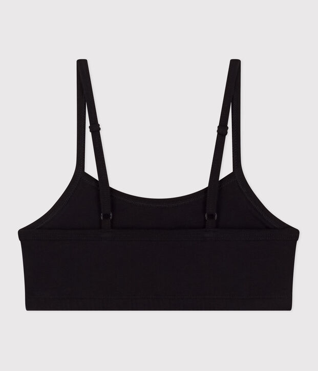 Unifarbenes Damen-Bustier aus Baumwolle und Elastan schwarz