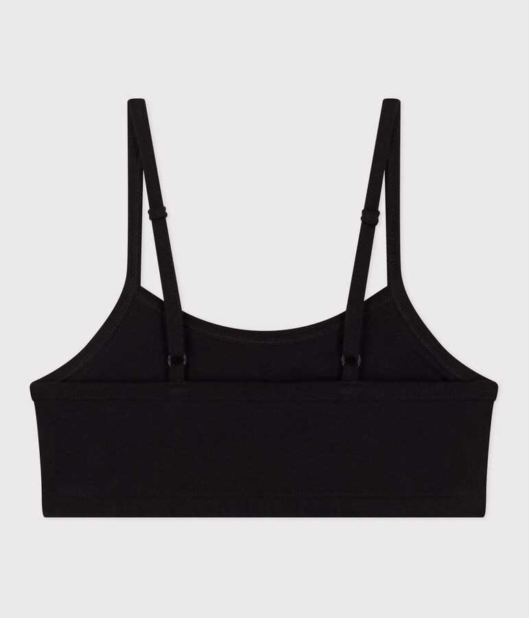 Unifarbenes Damen-Bustier aus Baumwolle und Elastan schwarz