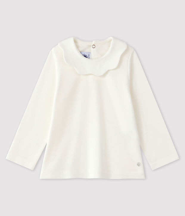 Baby-Bluse aus Baumwolle. weiss