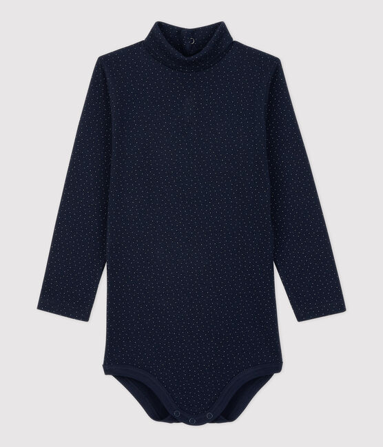 Baby-Body aus Baumwolle. blau SMOKING/weiss MARSHMALLOW