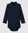 Baby-Body aus Baumwolle. blau SMOKING/weiss MARSHMALLOW