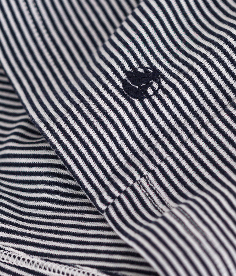 Kurz&auml;rmeliges gestreiftes Kleid aus Baumwolle Kinder/M&auml;dchen blau/weiss