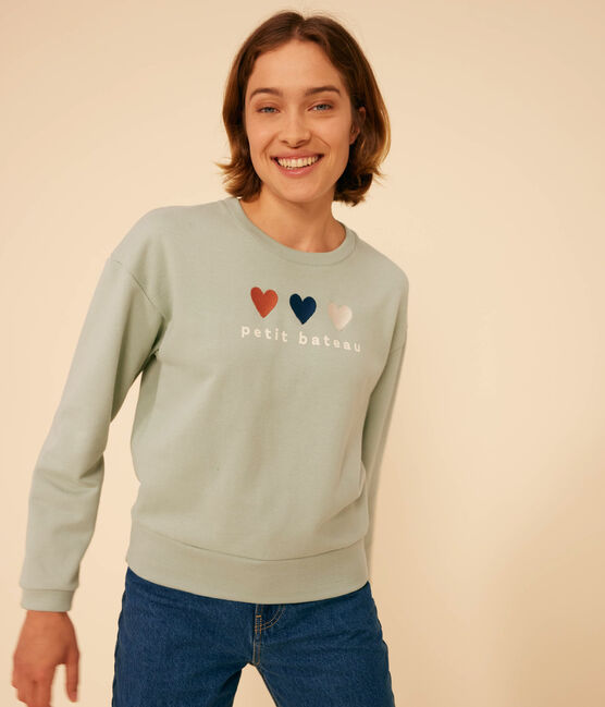 Damen-Sweatshirt aus Molton grün HERBIER