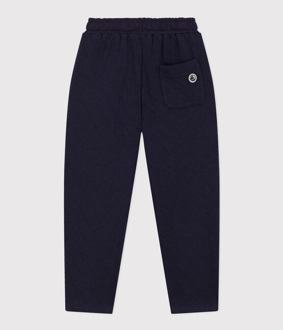 Kinderhose aus gestepptem Doppeljersey blau SMOKING