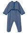 Baby-Strampler aus angerautem, extra warmem Bouclé-Frottier für Jungen blau MAJOR/grau SUBWAY