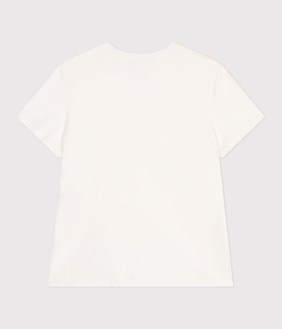 Damen T-Shirt Le Droit aus einfarbiger Baumwolle weiss MARSHMALLOW