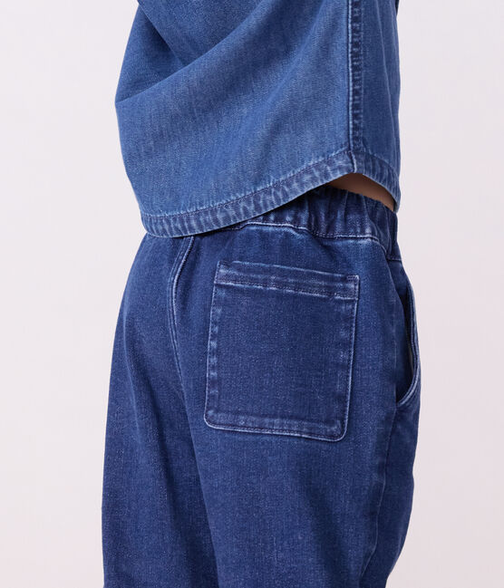 Kinder-Hose aus Denim grün BRUT MOYEN