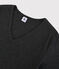 Damen-T-Shirt aus Baumwolle mit V-Ausschnitt grau CITY CHINE