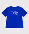 Kurzärmeliges Kinder-T-Shirt aus bedruckter Baumwolle blau PERSE