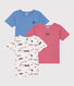 3er-Set kurzärmelige Baumwoll-T-Shirts Paris für Jungen