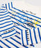 T-Shirt mit Marinestreifen für Kinder Serge Bloch weiss MARSHMALLOW/blau PERSE