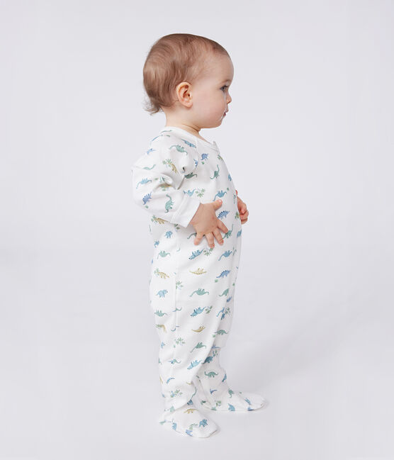 Strampler aus Baumwolle mit Dinos weiss MARSHMALLOW/weiss MULTICO