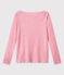 Damen-Langarmshirt aus irisierendem Leinen rosa BABYLONE/grau ARGENT