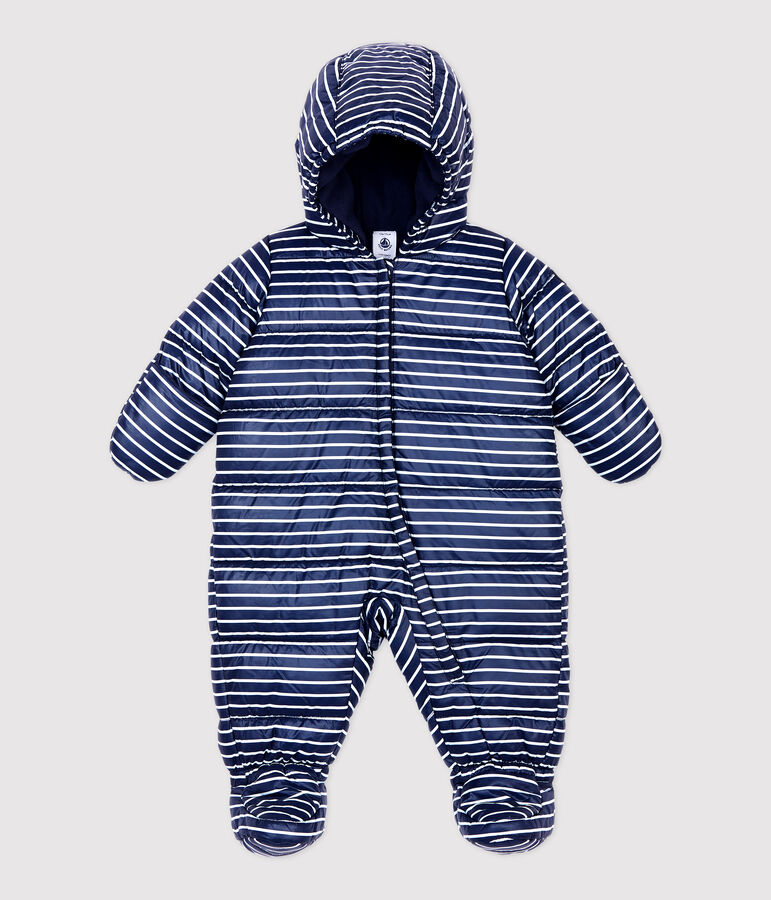 Baby-Fliegeroverall mit Streifenmuster blau/weiss