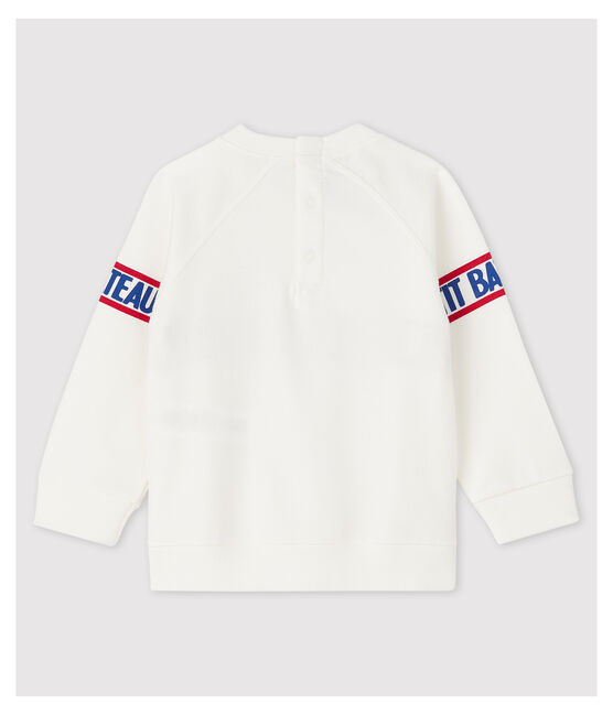 Baby-Sweatshirt aus Molton für Jungen weiss MARSHMALLOW